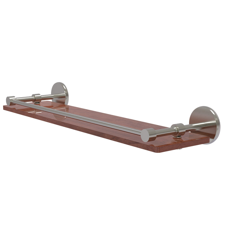 Allied Brass Prestige Skyline Collection 22 Inch Solid IPE Ironwood Shelf with Gallery Rail P1000-1-22-GAL-IRW-SN