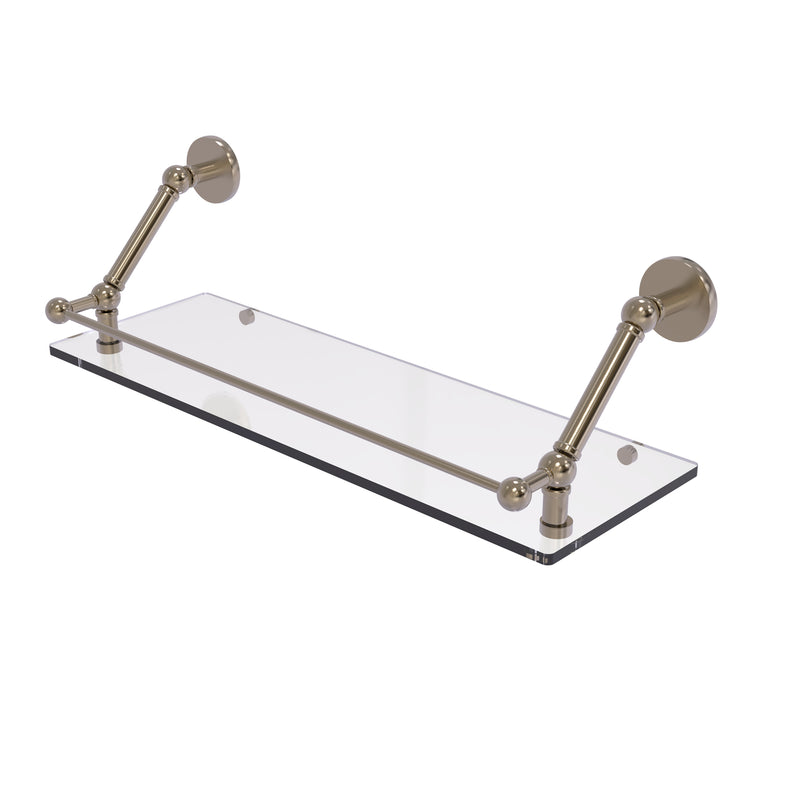 Allied Brass Prestige Skyline 24 Inch Floating Glass Shelf with Gallery Rail P1000-1-24-GAL-PEW