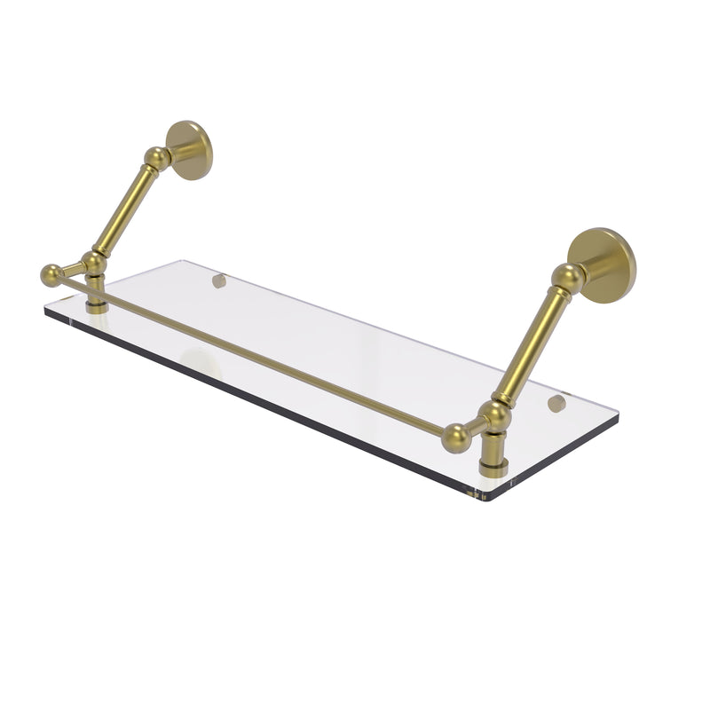 Allied Brass Prestige Skyline 24 Inch Floating Glass Shelf with Gallery Rail P1000-1-24-GAL-SBR