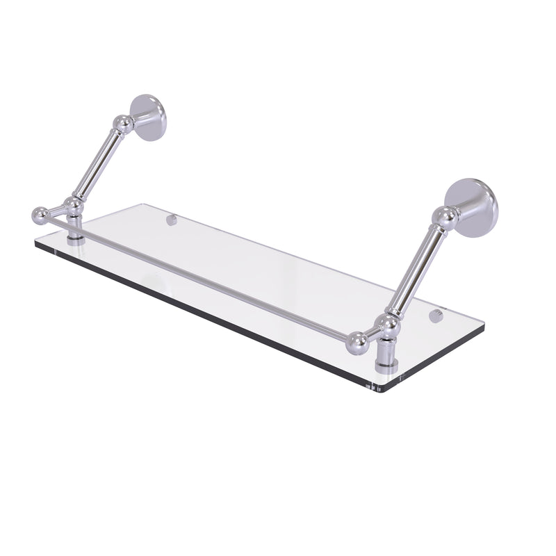 Allied Brass Prestige Skyline 24 Inch Floating Glass Shelf with Gallery Rail P1000-1-24-GAL-SCH