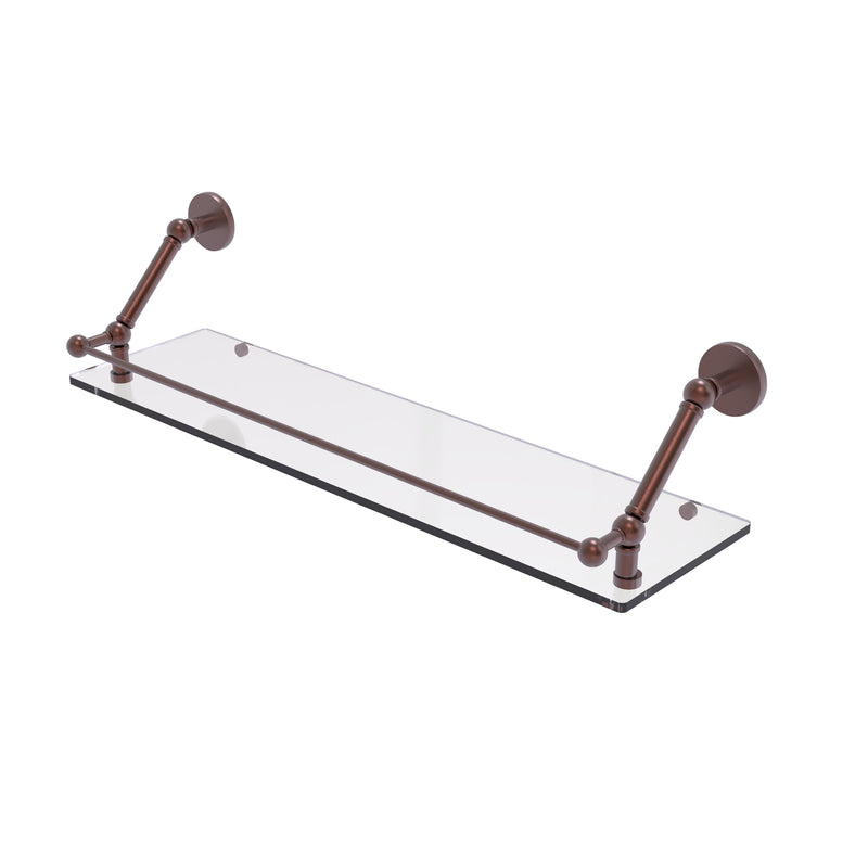 Allied Brass Prestige Skyline 30 Inch Floating Glass Shelf with Gallery Rail P1000-1-30-GAL-BBR