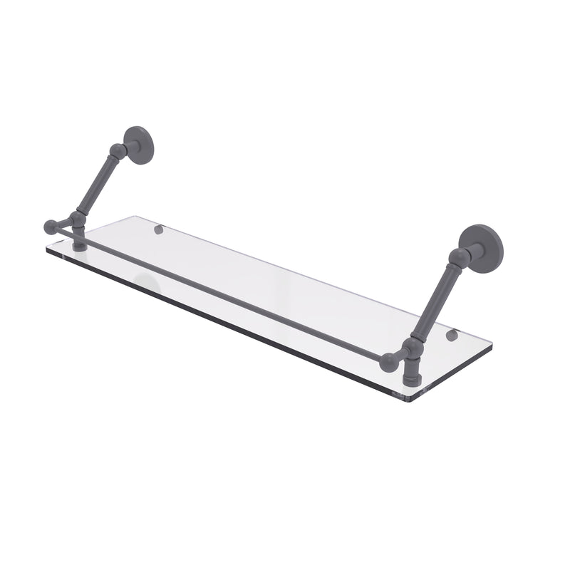 Allied Brass Prestige Skyline 30 Inch Floating Glass Shelf with Gallery Rail P1000-1-30-GAL-GYM