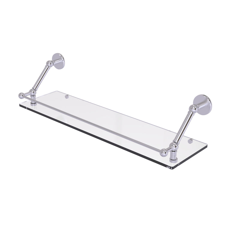 Allied Brass Prestige Skyline 30 Inch Floating Glass Shelf with Gallery Rail P1000-1-30-GAL-SCH