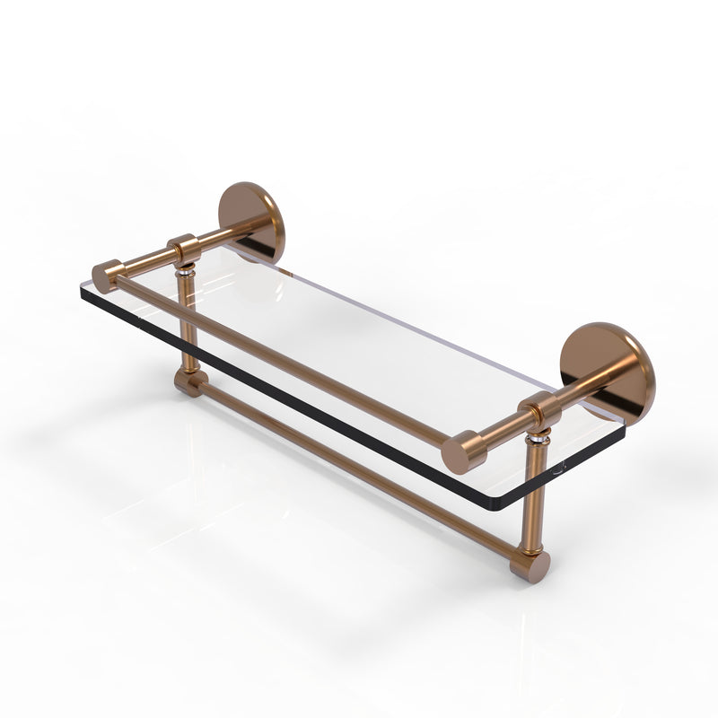 Allied Brass 16 Inch Gallery Glass Shelf with Towel Bar P1000-1TB-16-GAL-BBR