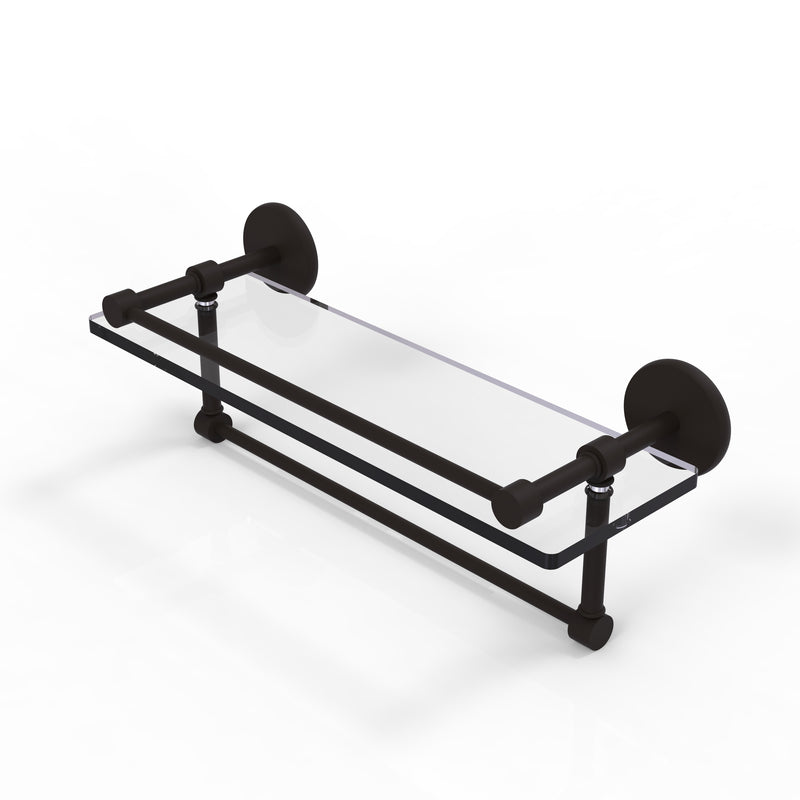 Allied Brass 16 Inch Gallery Glass Shelf with Towel Bar P1000-1TB-16-GAL-ORB