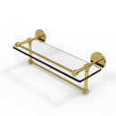 Allied Brass 16 Inch Gallery Glass Shelf with Towel Bar P1000-1TB-16-GAL-PB