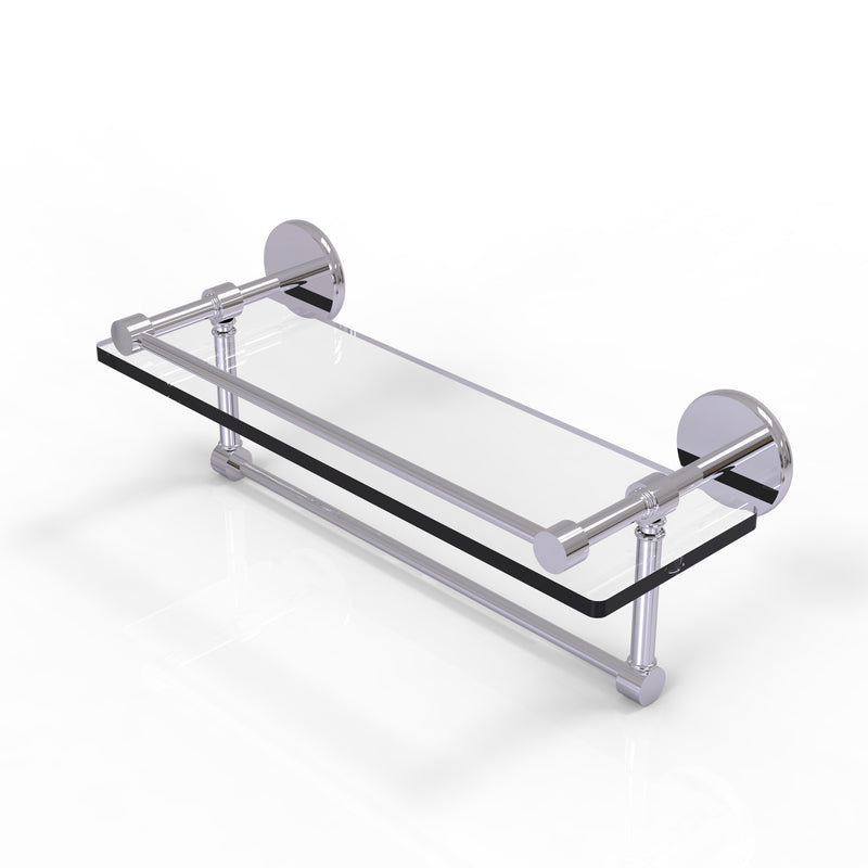 Allied Brass 16 Inch Gallery Glass Shelf with Towel Bar P1000-1TB-16-GAL-PC