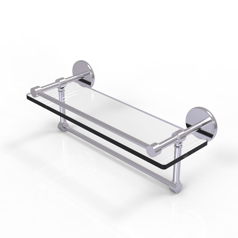 Allied Brass 16 Inch Gallery Glass Shelf with Towel Bar P1000-1TB-16-GAL-SCH