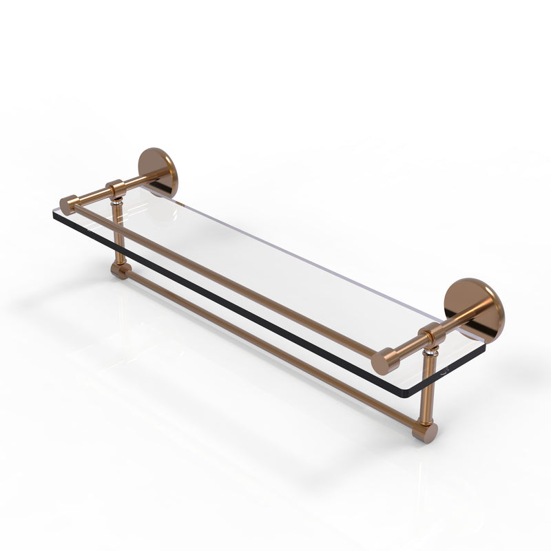 Allied Brass 22 Inch Gallery Glass Shelf with Towel Bar P1000-1TB-22-GAL-BBR