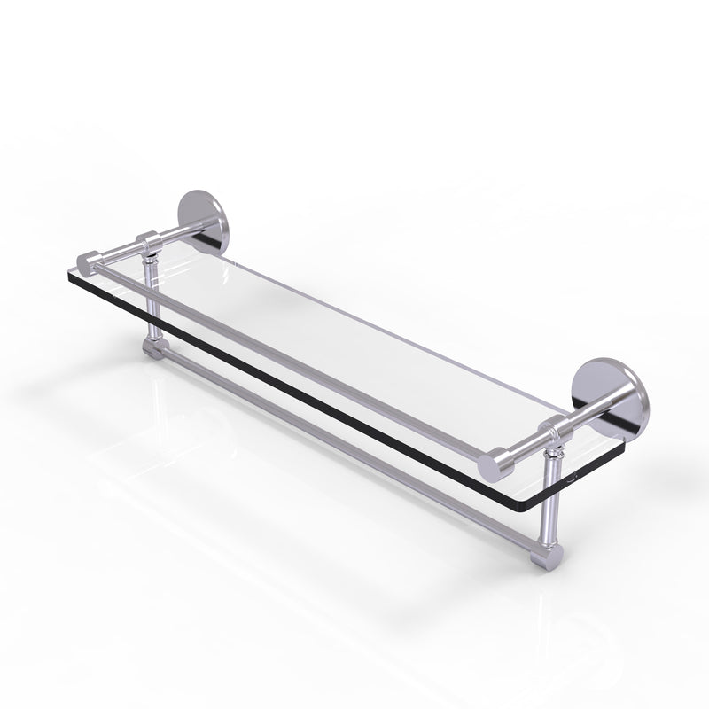 Allied Brass 22 Inch Gallery Glass Shelf with Towel Bar P1000-1TB-22-GAL-SCH