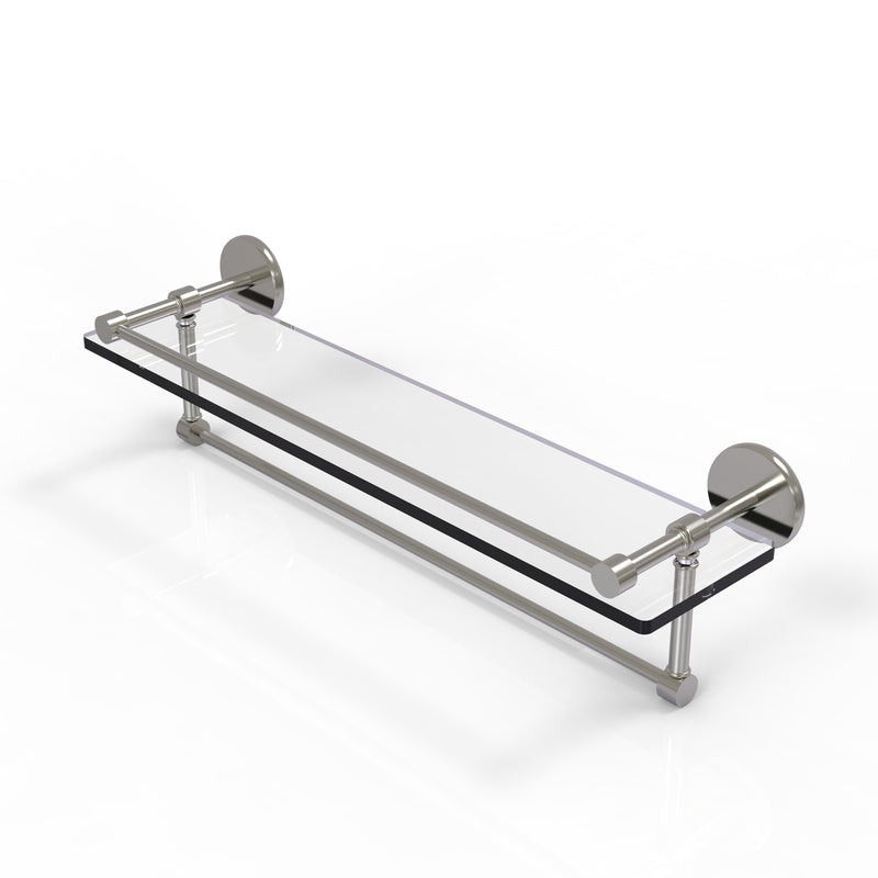 Allied Brass 22 Inch Gallery Glass Shelf with Towel Bar P1000-1TB-22-GAL-SN