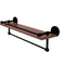 Allied Brass Prestige Skyline Collection 22 Inch IPE Ironwood Shelf with Gallery Rail and Towel Bar P1000-1TB-22-GAL-IRW-BKM