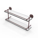 Allied Brass 22 Inch Tempered Double Glass Shelf with Gallery Rail P1000-2-22-GAL-CA