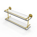 Allied Brass 22 Inch Tempered Double Glass Shelf with Gallery Rail P1000-2-22-GAL-PB