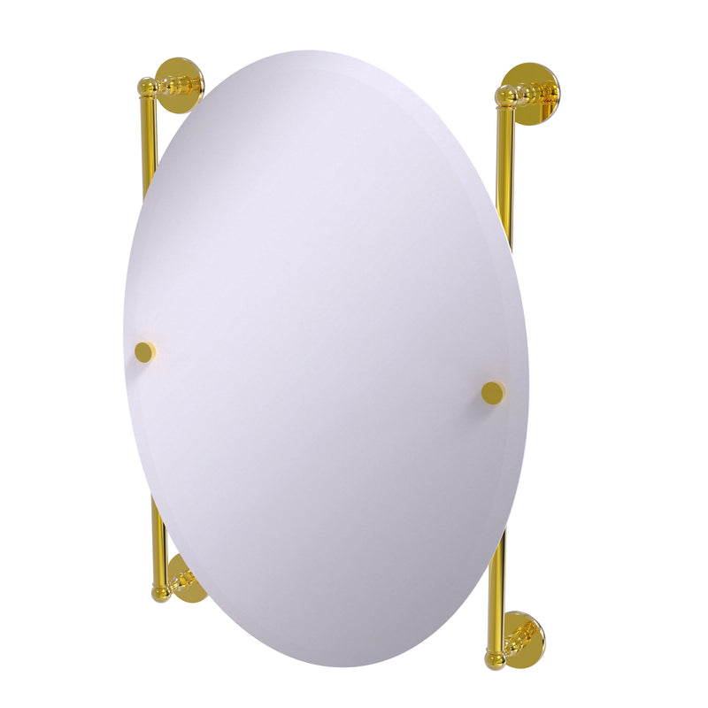 Allied Brass Prestige Skyline Collection Oval Frameless Rail Mounted Mirror P1000-27-91-PB