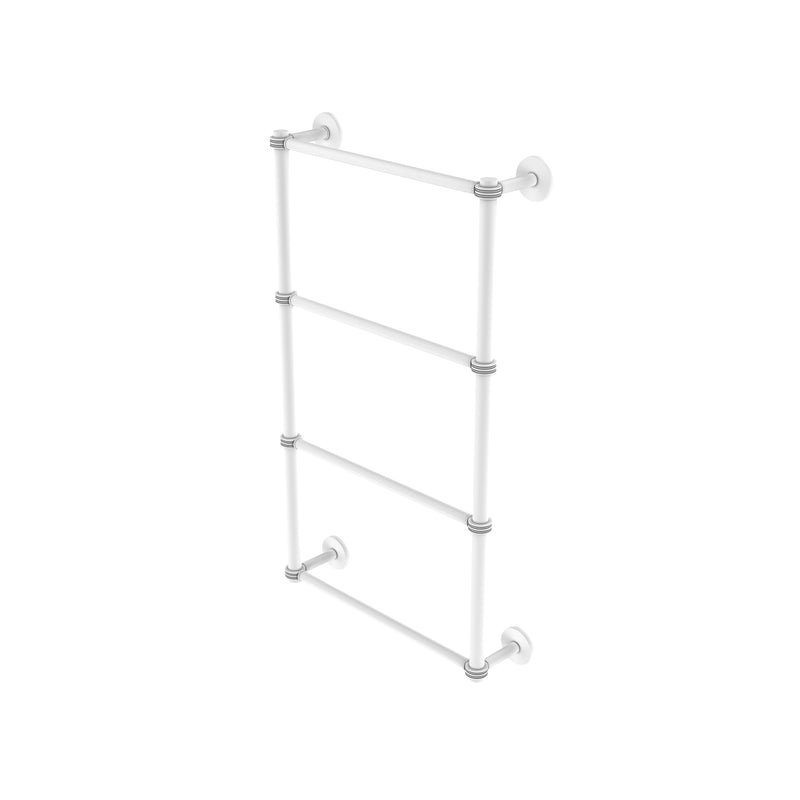 Allied Brass Prestige Skyline Collection 4 Tier 24 Inch Ladder Towel Bar with Dotted Detail P1000-28D-24-WHM