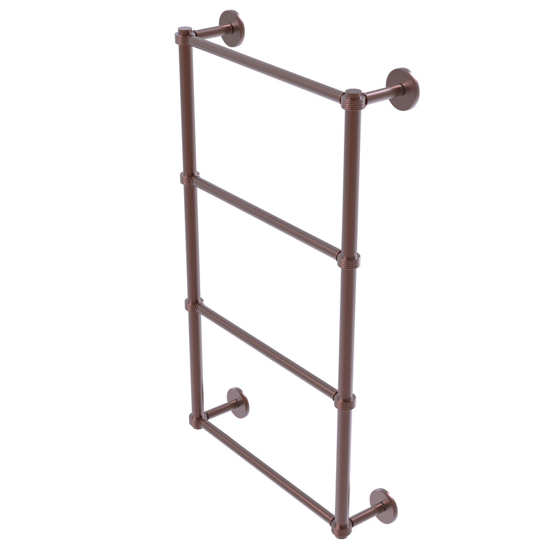 Allied Brass Prestige Skyline Collection 4 Tier 24 Inch Ladder Towel Bar with Groovy Detail P1000-28G-24-CA