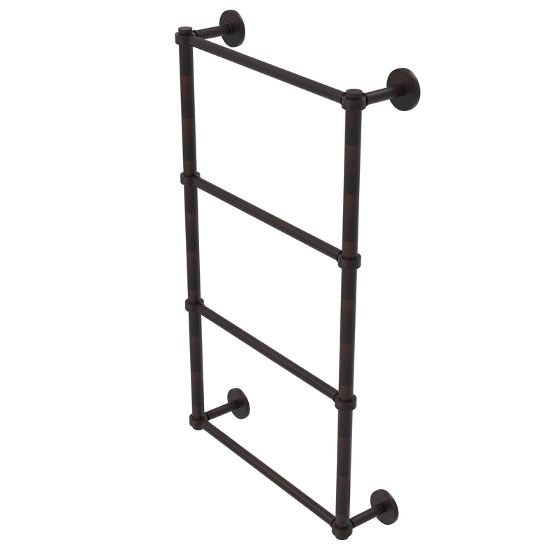 Allied Brass Prestige Skyline Collection 4 Tier 24 Inch Ladder Towel Bar with Groovy Detail P1000-28G-24-VB