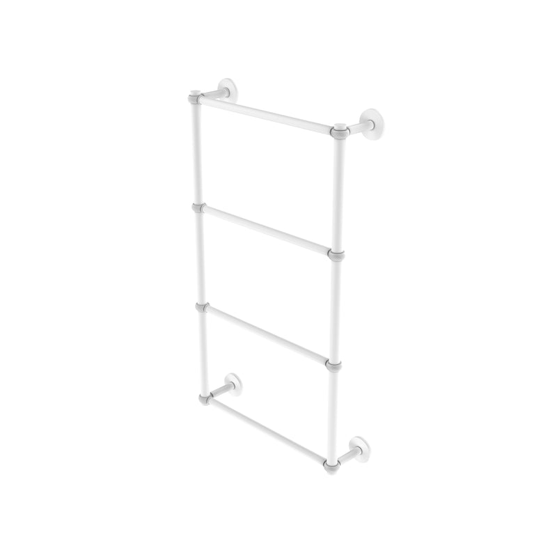 Allied Brass Prestige Skyline Collection 4 Tier 30 Inch Ladder Towel Bar with Twisted Detail P1000-28T-30-WHM