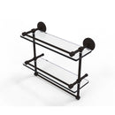 Allied Brass 16 Inch Gallery Double Glass Shelf with Towel Bar P1000-2TB-16-GAL-ORB