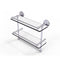 Allied Brass 16 Inch Gallery Double Glass Shelf with Towel Bar P1000-2TB-16-GAL-SCH