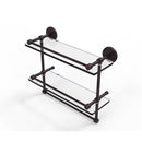 Allied Brass 16 Inch Gallery Double Glass Shelf with Towel Bar P1000-2TB-16-GAL-VB