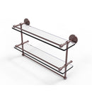 Allied Brass 22 Inch Gallery Double Glass Shelf with Towel Bar P1000-2TB-22-GAL-CA