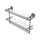 Allied Brass 22 Inch Gallery Double Glass Shelf with Towel Bar P1000-2TB-22-GAL-GYM