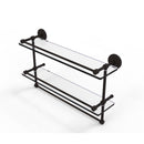 Allied Brass 22 Inch Gallery Double Glass Shelf with Towel Bar P1000-2TB-22-GAL-ORB