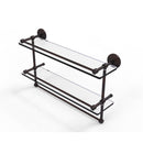 Allied Brass 22 Inch Gallery Double Glass Shelf with Towel Bar P1000-2TB-22-GAL-VB