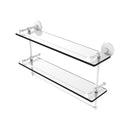 Allied Brass 22 Inch Gallery Double Glass Shelf with Towel Bar P1000-2TB-22-GAL-WHM