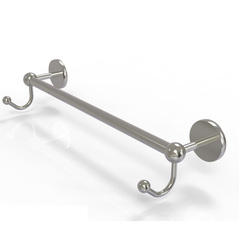 Allied Brass Prestige Skyline Collection 18 Inch Towel Bar with Integrated Hooks P1000-41-18-HK-SN