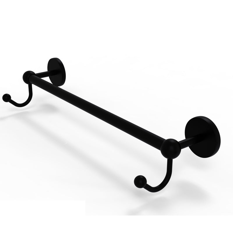 Allied Brass Prestige Skyline Collection 30 Inch Towel Bar with Integrated Hooks P1000-41-30-HK-BKM