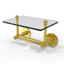 Allied Brass Prestige Skyline Collection Two Post Toilet Tissue Holder with Glass Shelf P1000-GLT-24-PB