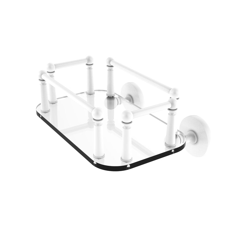 Allied Brass Prestige Skyline Collection Wall Mounted Glass Guest Towel Tray P1000-GT-5-WHM