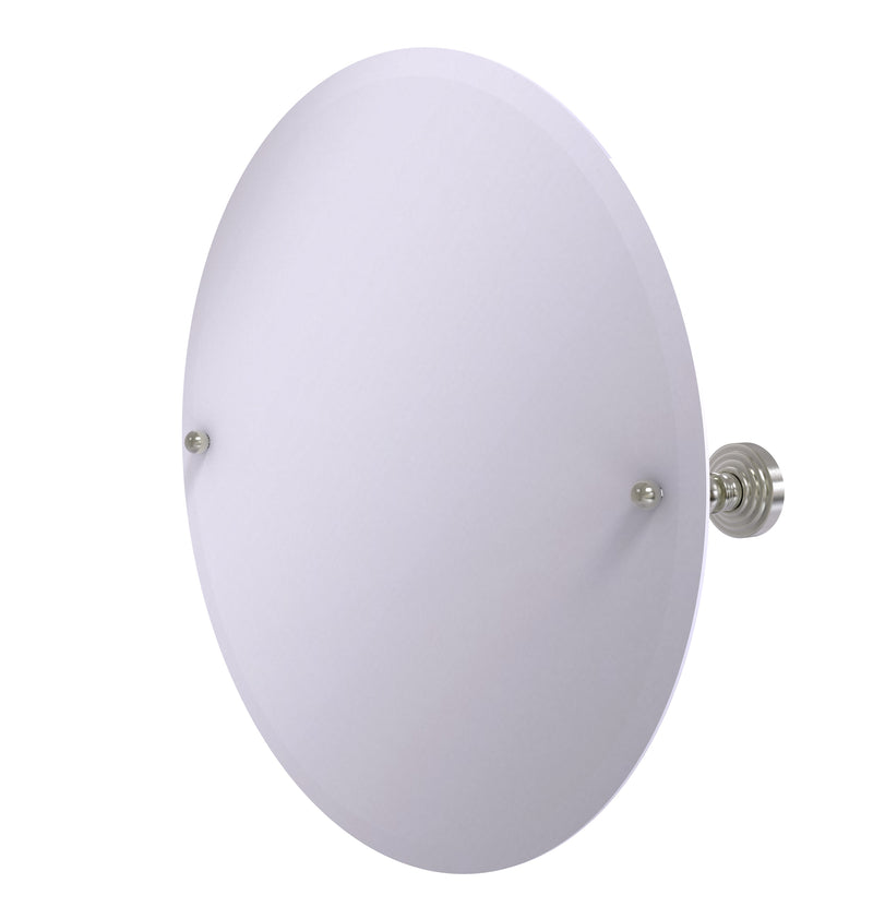 Allied Brass Frameless Round Tilt Mirror with Beveled Edge P1090-SN