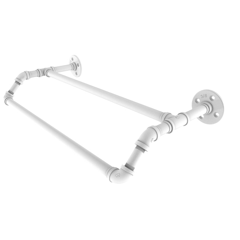 Allied Brass Pipeline Collection 18 Inch Double Towel Bar P-220-18-DTB-WHM