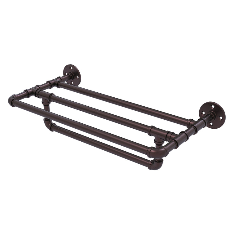 Allied Brass Pipeline Collection 24 Inch Wall Mounted Towel Shelf with Towel Bar P-240-24-TSTB-ABZ