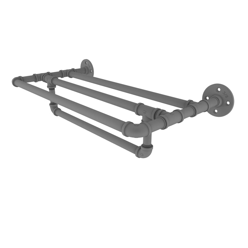 Allied Brass Pipeline Collection 24 Inch Wall Mounted Towel Shelf with Towel Bar P-240-24-TSTB-GYM