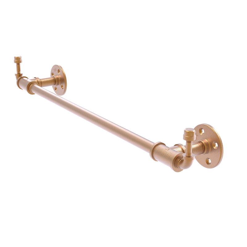 Allied Brass Pipeline Collection 18 Inch Towel Bar with Integrated Hooks P-250-18-TBHK-BBR