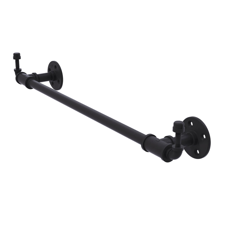 Allied Brass Pipeline Collection 18 Inch Towel Bar with Integrated Hooks P-250-18-TBHK-BKM