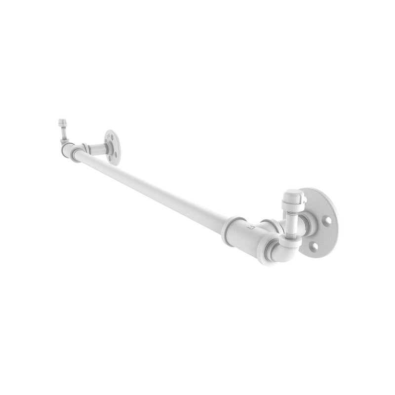 Allied Brass Pipeline Collection 18 Inch Towel Bar with Integrated Hooks P-250-18-TBHK-WHM