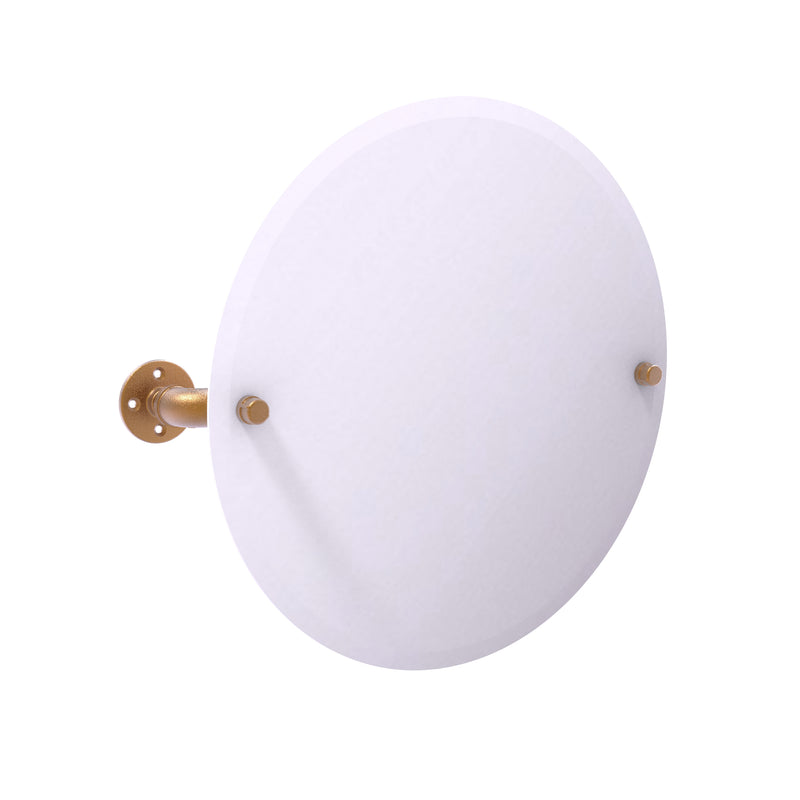 Allied Brass Pipeline Collection Frameless Round Wall Mounted Tilt Mirror P-350-TM90-BBR