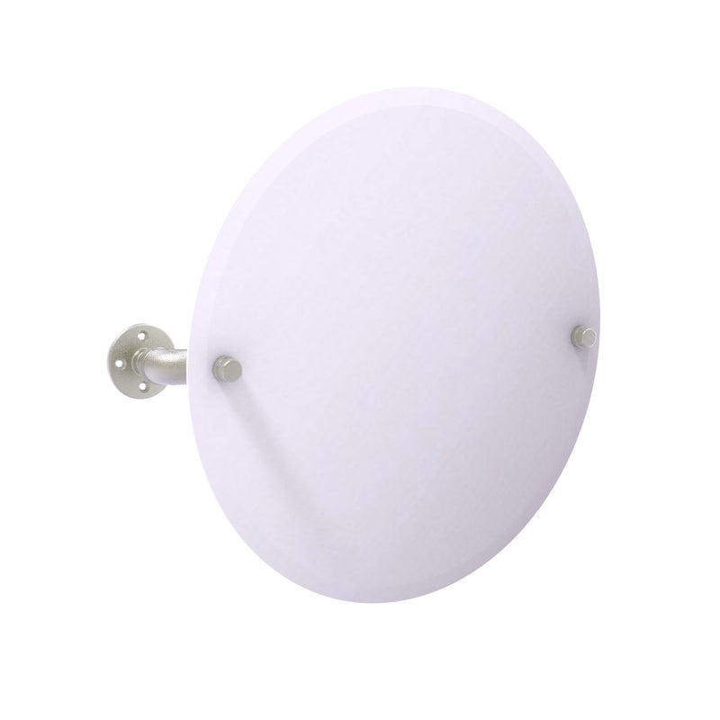 Allied Brass Pipeline Collection Frameless Round Wall Mounted Tilt Mirror P-350-TM90-SN