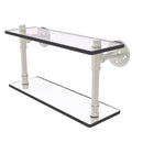 Allied Brass Pipeline Collection 16 Inch Double Glass Shelf P-420-16-DGS-SN