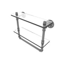 Allied Brass Pipeline Collection 16 Inch Doulbe Glass Shelf with Towel Bar P-430-16-DGSTB-GYM