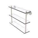 Allied Brass Pipeline Collection 22 Inch Triple Glass Shelf P-440-22-TGS-SN