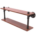 Allied Brass Pipeline Collection 22 Inch Ironwood Double Shelf P-470-22-DWS-ORB