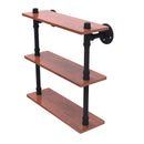 Allied Brass Pipeline Collection 16 Inch Ironwood Triple Shelf P-490-16-TWS-BKM