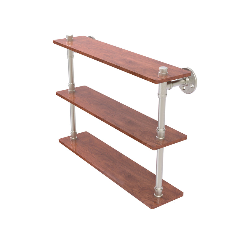 Allied Brass Pipeline Collection 22 Inch Ironwood Triple Shelf P-490-22-TWS-SN